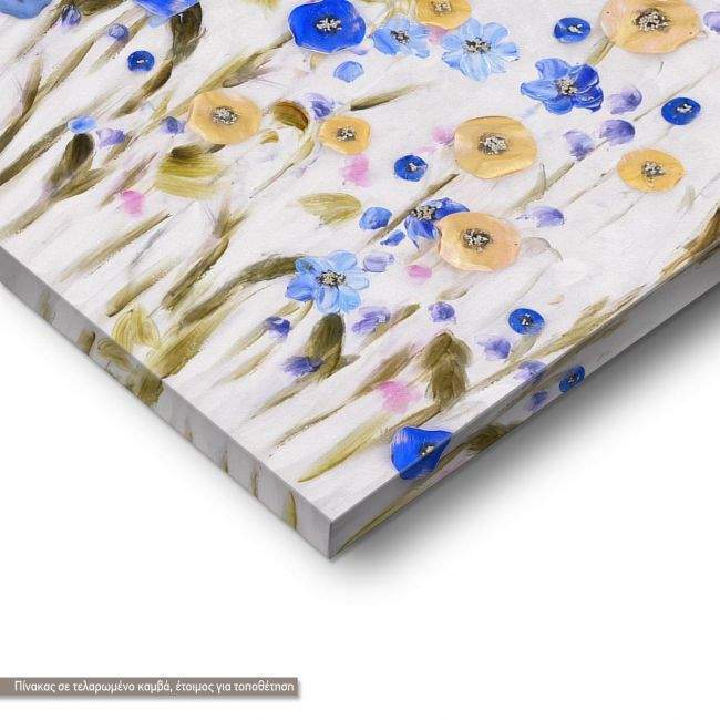 Canvas print, Blue and yellow flowers I