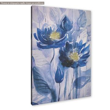 Canvas print Blue flowers gold details Framed canvas View 1 2