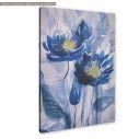 Canvas print, Blue flowers gold details