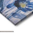 Canvas print, Blue flowers gold details