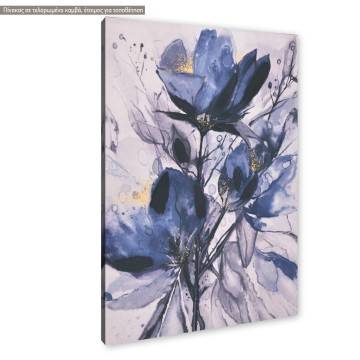 Canvas print Blue flowers gold details I Framed canvas View 1 2