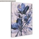 Canvas print, Blue flowers gold details I