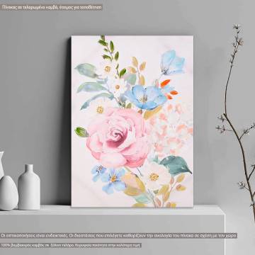 Canvas print, Flowers in watercolor
