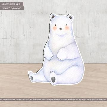 Πολική αρκούδα, ξύλινη φιγούρα εκτυπωμένη