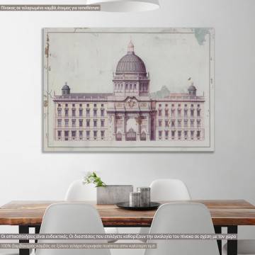 Canvas print Building in gravure I