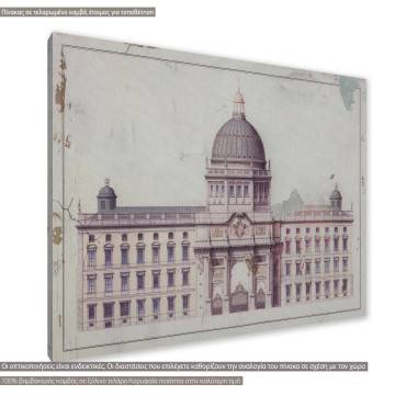 Canvas print Building in gravure I Framed canvas View 1 2
