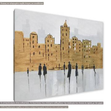Canvas print Human figures in the brown city Framed canvas View 1 2