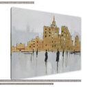 Canvas print Human figures in the brown city I