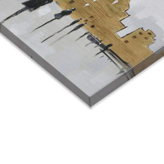 Canvas print Human figures in the brown city I