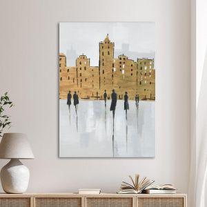Πίνακας σε καμβά Human figures in the brown city κάθετος