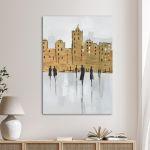 Canvas print Human figures in the brown city vertical