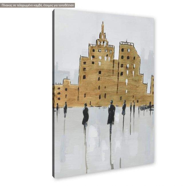 Πίνακας σε καμβά Human figures in the brown city I κάθετος, κοντινό. Διαθέσιμο και σε κάδρο μαύρη κορνίζα, λευκή κορνίζα, ξύλινη κορνίζα, αφίσα, πόστερ