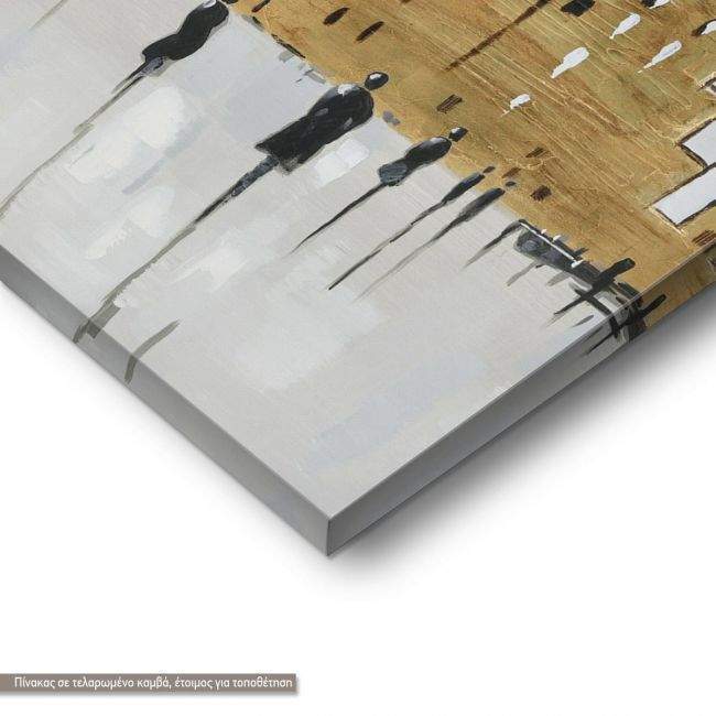 Canvas print Human figures in the brown city I vertical