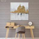 Canvas print Human figures in the brown city I, square