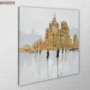 Canvas print Human figures in the brown city I, square