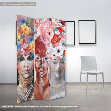 Room divider Abstract woman portrait