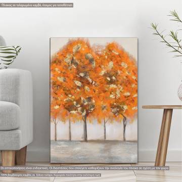 Πίνακας σε καμβά Orange trees κάθετο