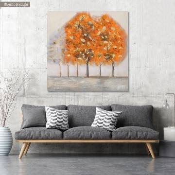 Πίνακας σε καμβά Orange trees τετράγωνος