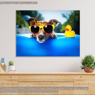 Canvas print Dog with glasses