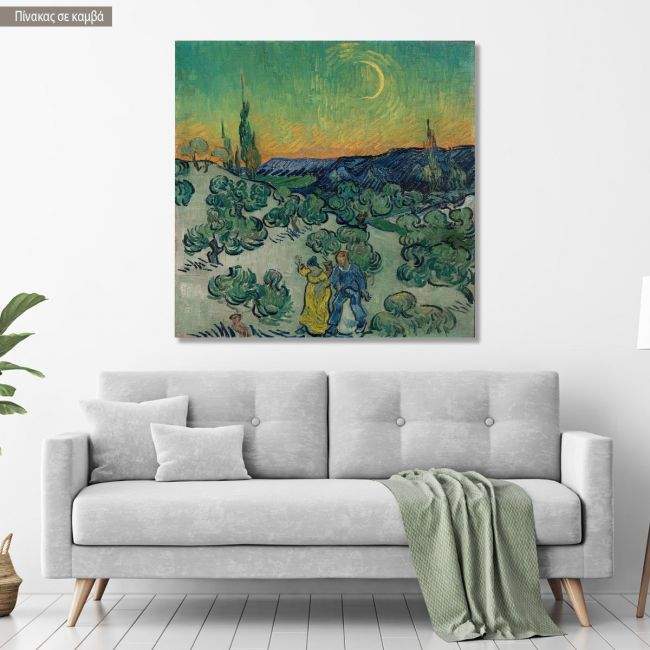 Πίνακας ζωγραφικής A walk at twilight, Vincent van Gogh