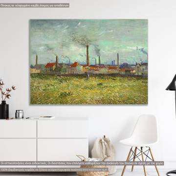 Πίνακας ζωγραφικής Factories at Clichy, Vincent van Gogh, αντίγραφο σε καμβά