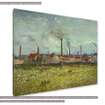 Πίνακας ζωγραφικής Factories at Clichy Vincent van Gogh Καμβάς τελαρωμένος Όψη 1 2