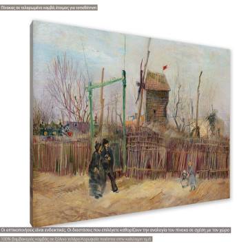 Πίνακας ζωγραφικής Street scene in Montmartre Vincent van Gogh Καμβάς τελαρωμένος Όψη 1 2