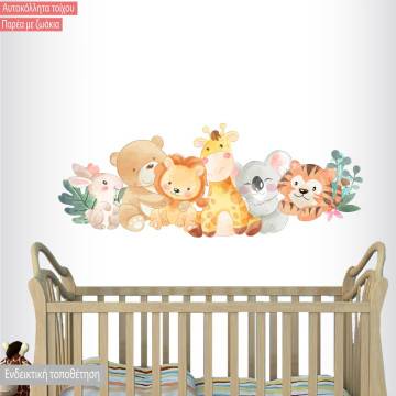 Kids wall stickersHappy frienfly animals