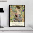 Αφίσα Έκθεσης Lady with fan, Klimt G, κάδρο, μαύρη κορνίζα
