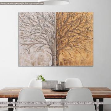 Canvas print, Golden and silver tree