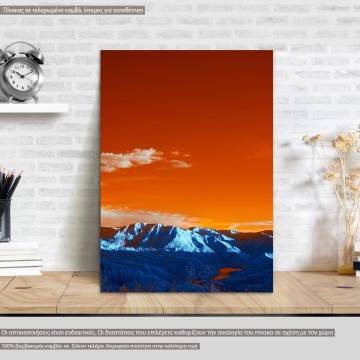 Canvas print, Misty blue mountains