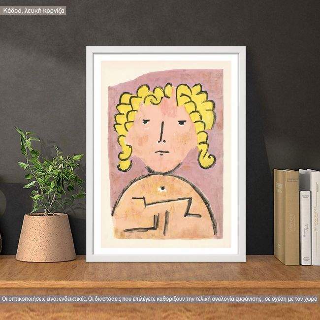 Πίνακας ζωγραφικής Head of a child, Klee P,  κάδρο, λευκή κορνίζα