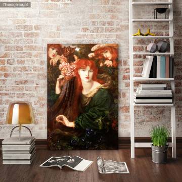 Πίνακας ζωγραφικής The garlanded woman, Rossetti D. G, αντίγραφο σε καμβά