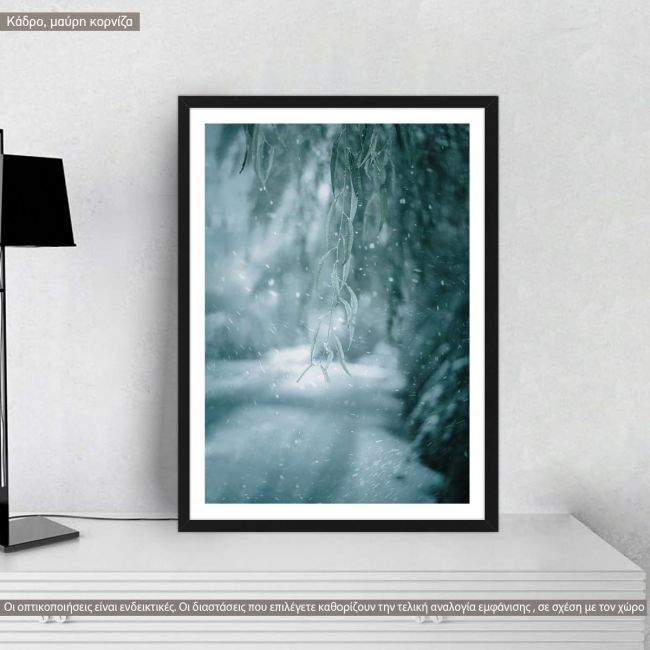 Canvas print, Red sky with blue hills