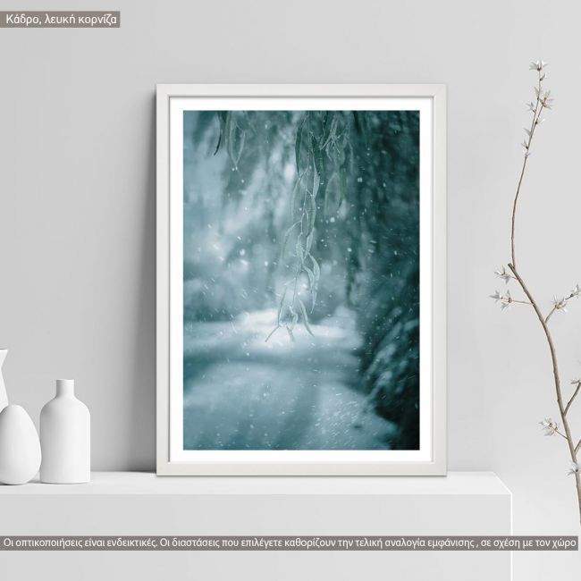 Canvas print, Red sky with blue hills