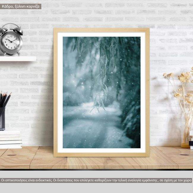 Canvas print, Red sky with blue hills