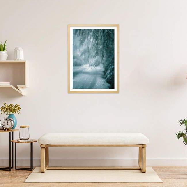 Canvas print, Red sky with blue hills