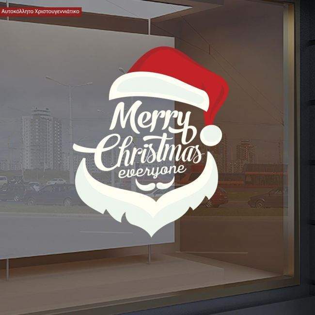 Χριστουγεννιάτικο αυτοκόλλητο. Merry Christmas every one