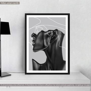 Bust and face in line I, poster