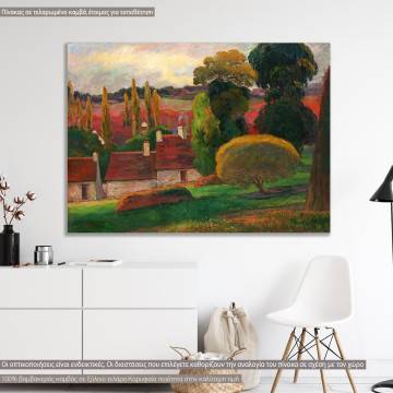 Πίνακας ζωγραφικής Village, Gauguin Paul, αντίγραφο σε καμβά