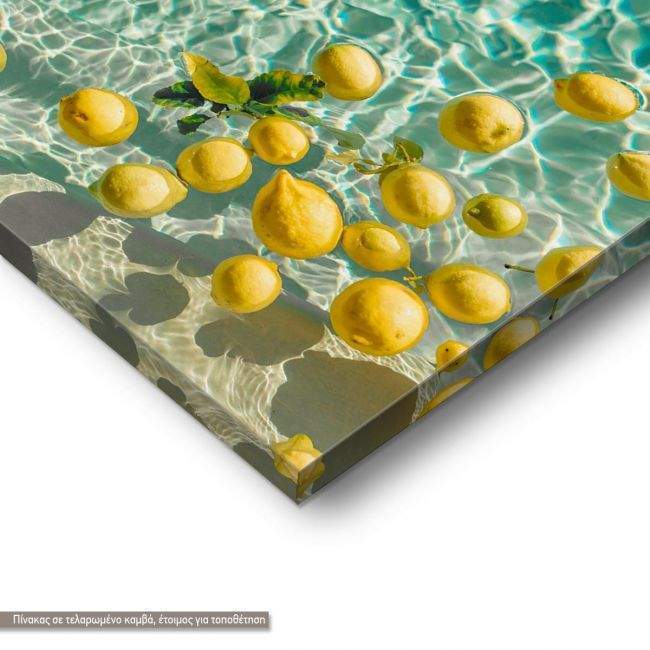 Canvas print, Lemons in turquoise water