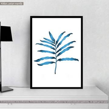 A turquoise watercoloured leaf I, poster
