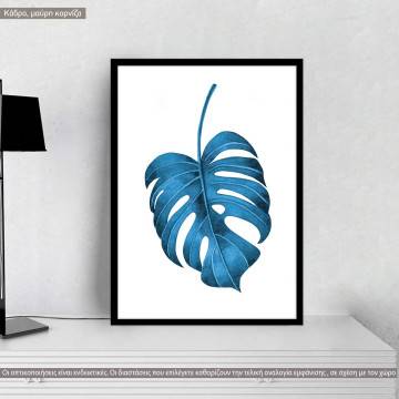 A turquoise watercoloured leaf III, poster