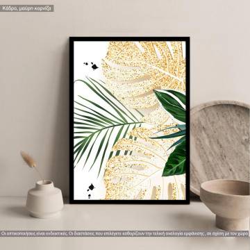 Palm leaves in illustration, poster