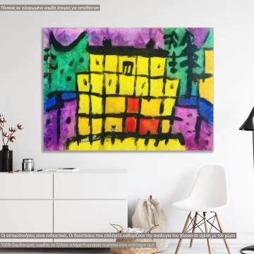 Canvas print Yellow house II reart, Klee P.