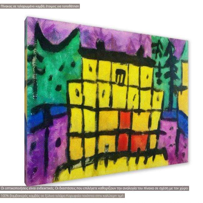 Canvas print Yellow house II reart, Klee P.
